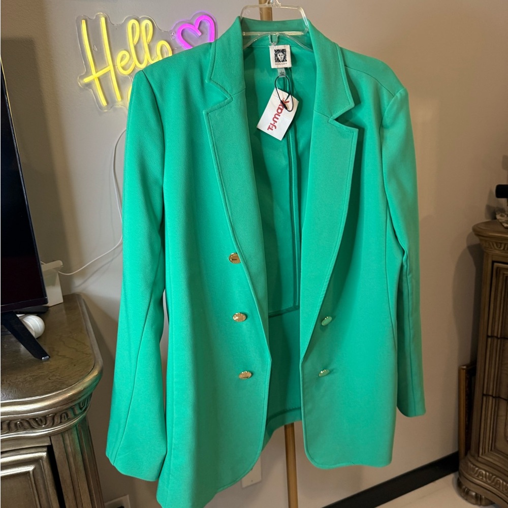 Anne Klein Vibrant Teal Blazer - Picture 7 of 11